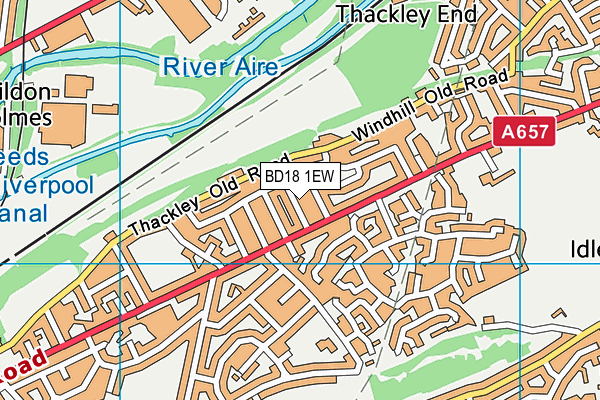 BD18 1EW map - OS VectorMap District (Ordnance Survey)