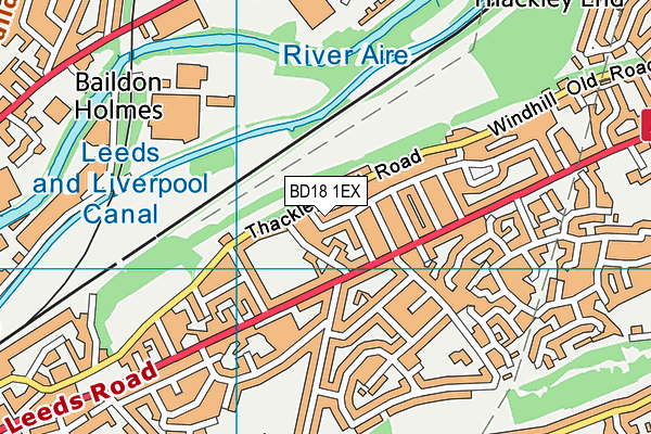 BD18 1EX map - OS VectorMap District (Ordnance Survey)