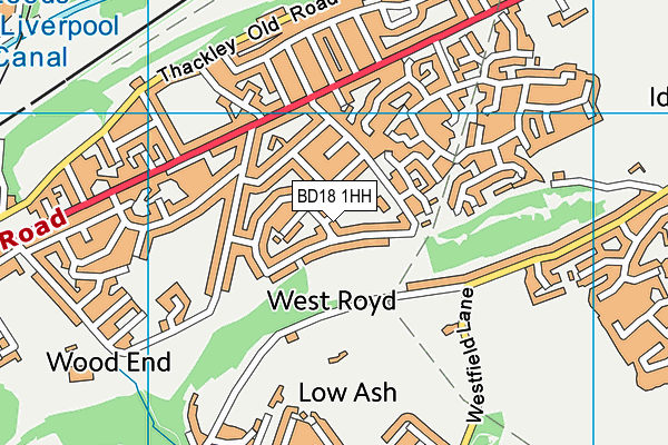 BD18 1HH map - OS VectorMap District (Ordnance Survey)