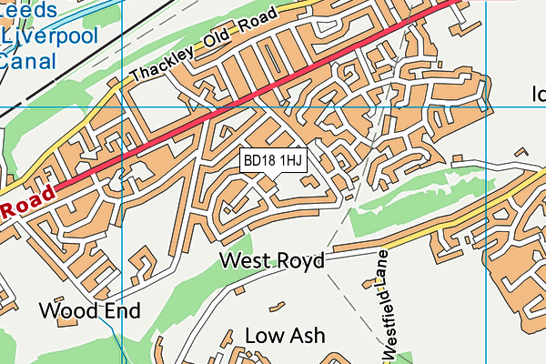 BD18 1HJ map - OS VectorMap District (Ordnance Survey)