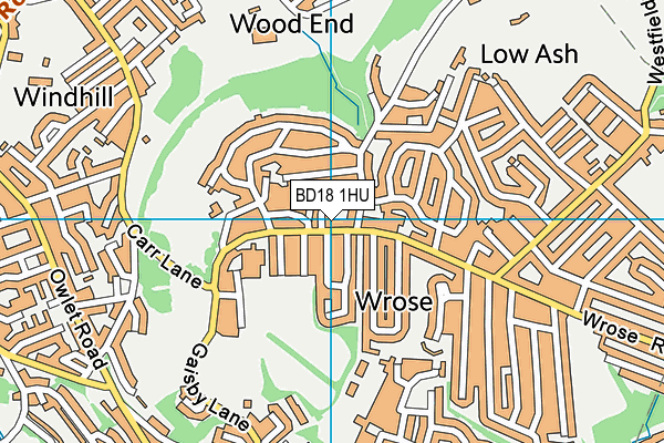 BD18 1HU map - OS VectorMap District (Ordnance Survey)