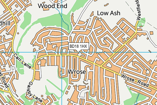 BD18 1HX map - OS VectorMap District (Ordnance Survey)
