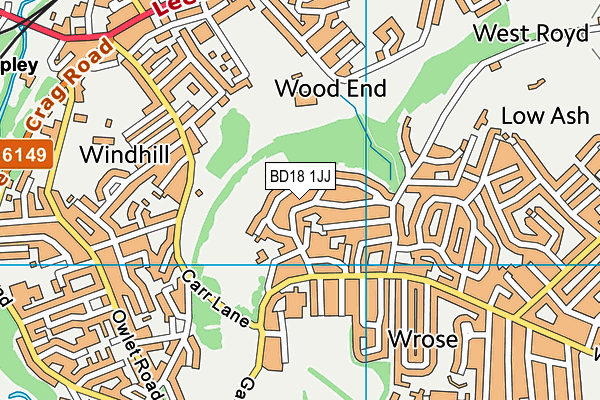 BD18 1JJ map - OS VectorMap District (Ordnance Survey)