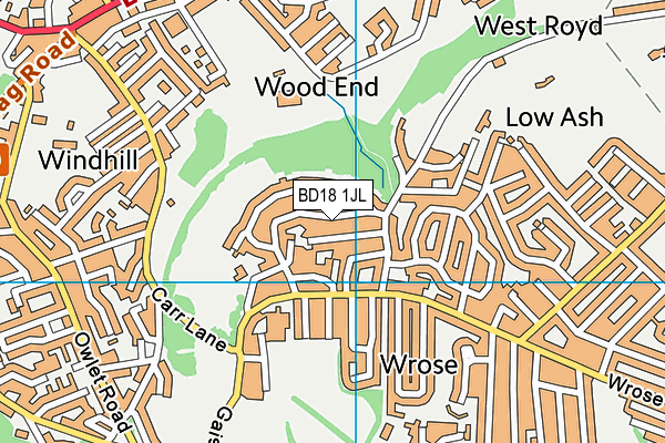 BD18 1JL map - OS VectorMap District (Ordnance Survey)