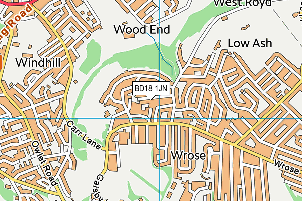 BD18 1JN map - OS VectorMap District (Ordnance Survey)