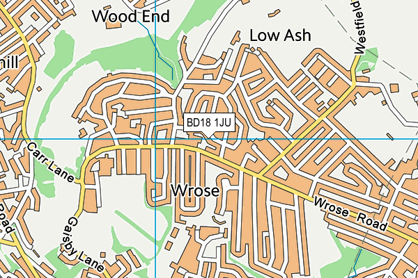BD18 1JU map - OS VectorMap District (Ordnance Survey)