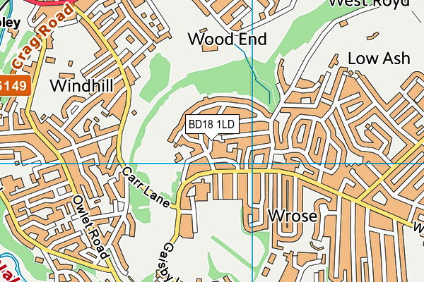 BD18 1LD map - OS VectorMap District (Ordnance Survey)