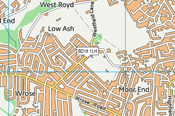 BD18 1LH map - OS VectorMap District (Ordnance Survey)