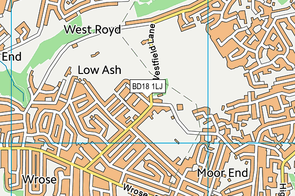 BD18 1LJ map - OS VectorMap District (Ordnance Survey)