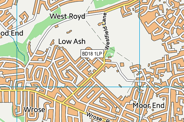 BD18 1LP map - OS VectorMap District (Ordnance Survey)