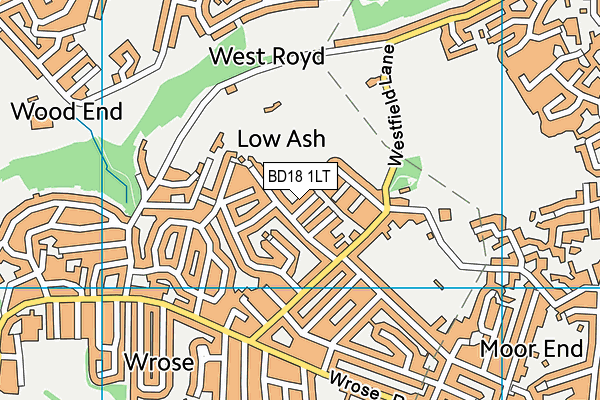 BD18 1LT map - OS VectorMap District (Ordnance Survey)