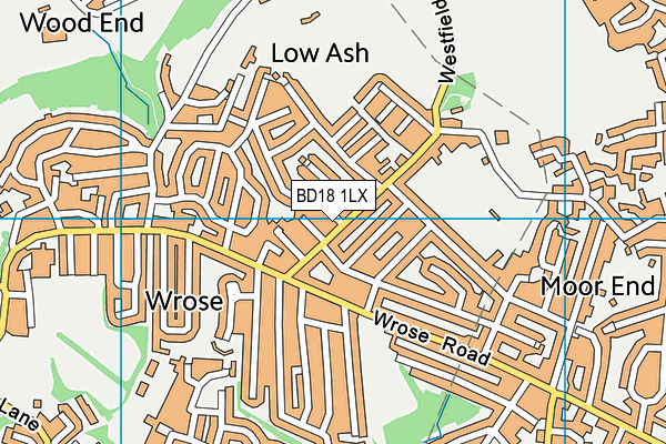 BD18 1LX map - OS VectorMap District (Ordnance Survey)