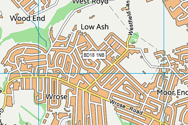 BD18 1NB map - OS VectorMap District (Ordnance Survey)