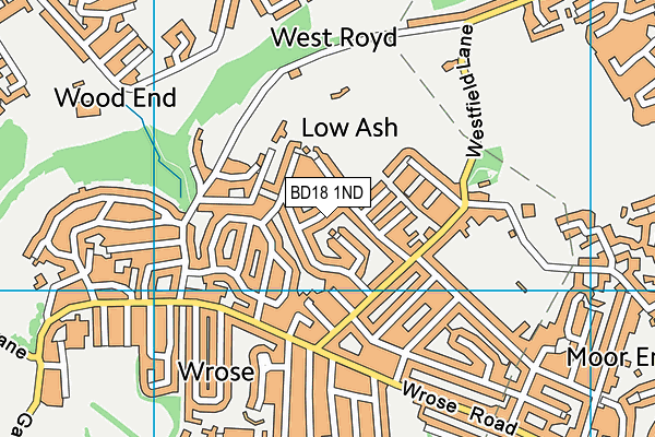 BD18 1ND map - OS VectorMap District (Ordnance Survey)