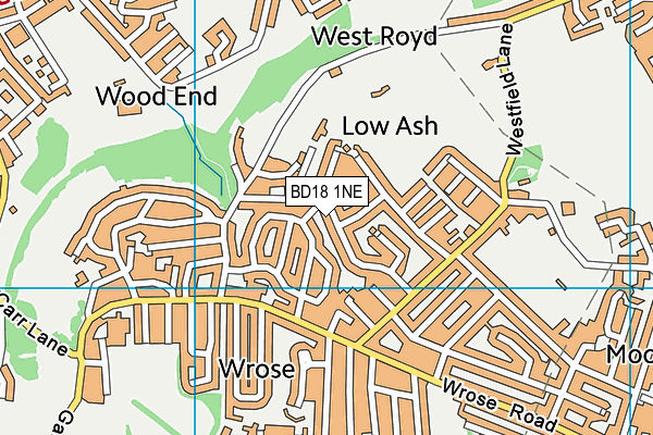 BD18 1NE map - OS VectorMap District (Ordnance Survey)