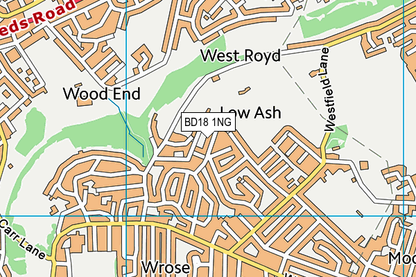 BD18 1NG map - OS VectorMap District (Ordnance Survey)