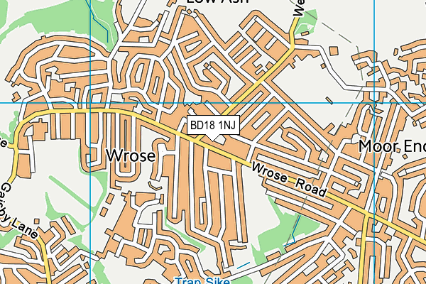 BD18 1NJ map - OS VectorMap District (Ordnance Survey)