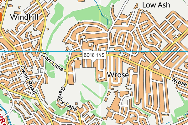 BD18 1NS map - OS VectorMap District (Ordnance Survey)