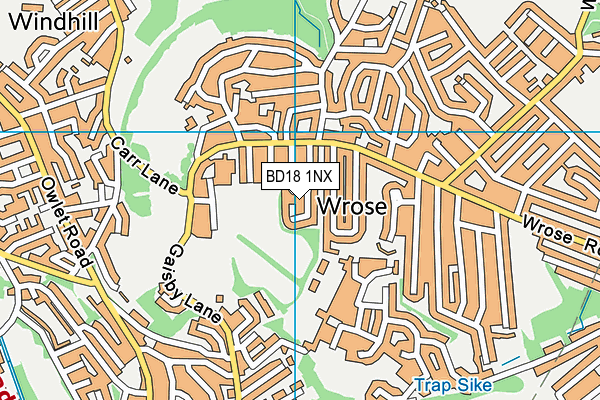 Wrose Recreation Ground map (BD18 1NX) - OS VectorMap District (Ordnance Survey)