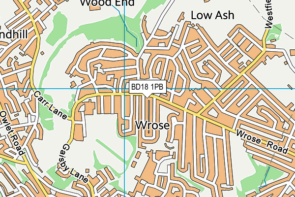 BD18 1PB map - OS VectorMap District (Ordnance Survey)