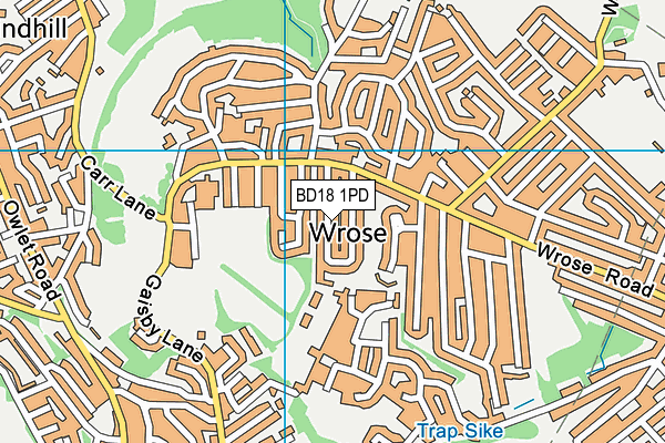 BD18 1PD map - OS VectorMap District (Ordnance Survey)