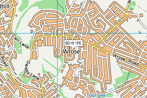 BD18 1PE map - OS VectorMap District (Ordnance Survey)
