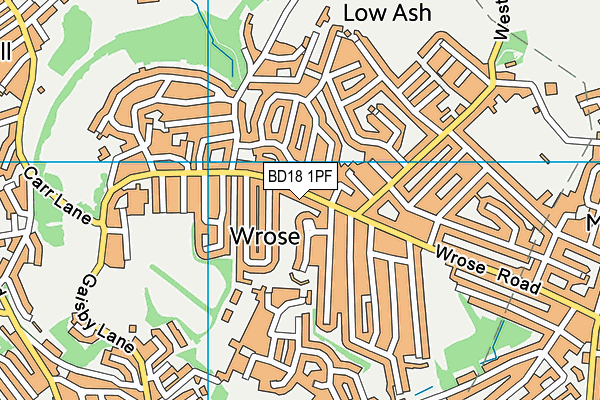 BD18 1PF map - OS VectorMap District (Ordnance Survey)