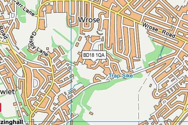 BD18 1QA map - OS VectorMap District (Ordnance Survey)