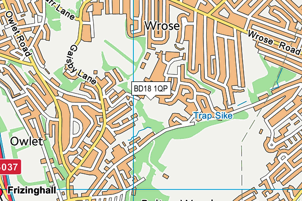 BD18 1QP map - OS VectorMap District (Ordnance Survey)