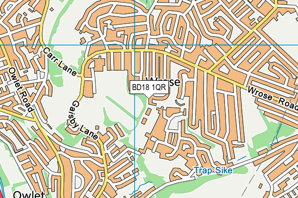 BD18 1QR map - OS VectorMap District (Ordnance Survey)
