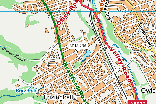 BD18 2BA map - OS VectorMap District (Ordnance Survey)