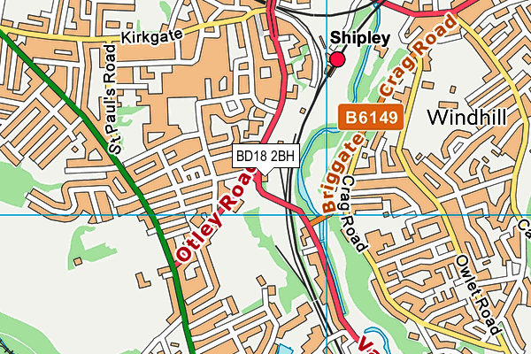 BD18 2BH map - OS VectorMap District (Ordnance Survey)