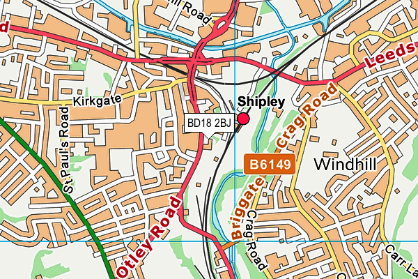 BD18 2BJ map - OS VectorMap District (Ordnance Survey)