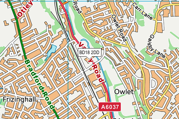 BD18 2DD map - OS VectorMap District (Ordnance Survey)