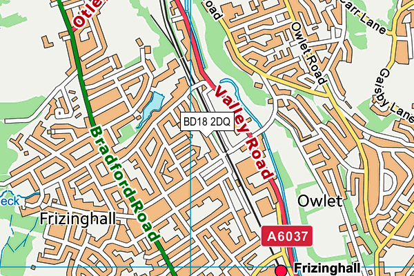 BD18 2DQ map - OS VectorMap District (Ordnance Survey)