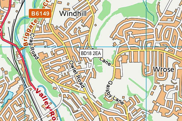 BD18 2EA map - OS VectorMap District (Ordnance Survey)