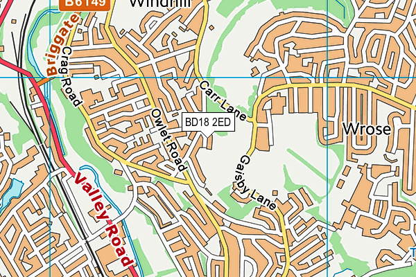 BD18 2ED map - OS VectorMap District (Ordnance Survey)