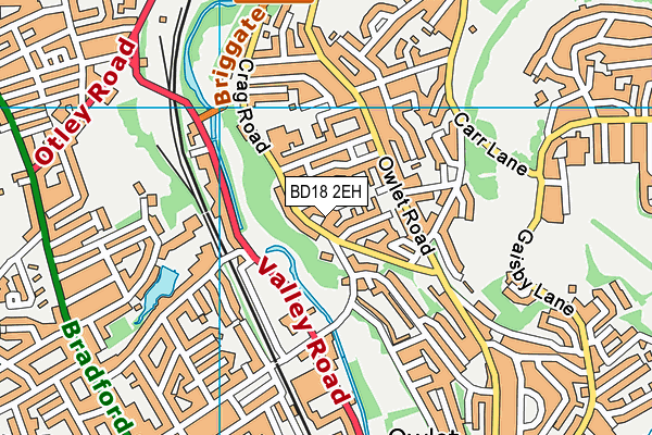 BD18 2EH map - OS VectorMap District (Ordnance Survey)