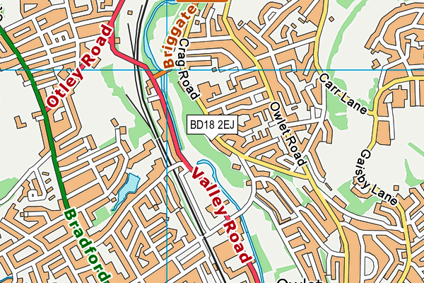 BD18 2EJ map - OS VectorMap District (Ordnance Survey)