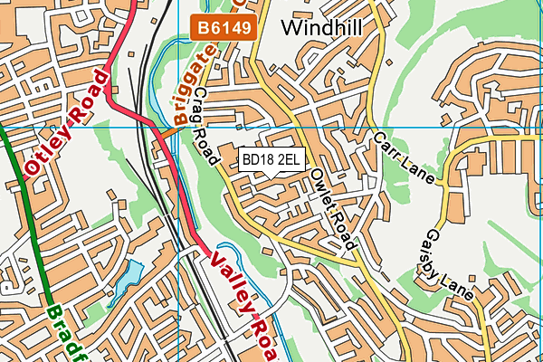 BD18 2EL map - OS VectorMap District (Ordnance Survey)