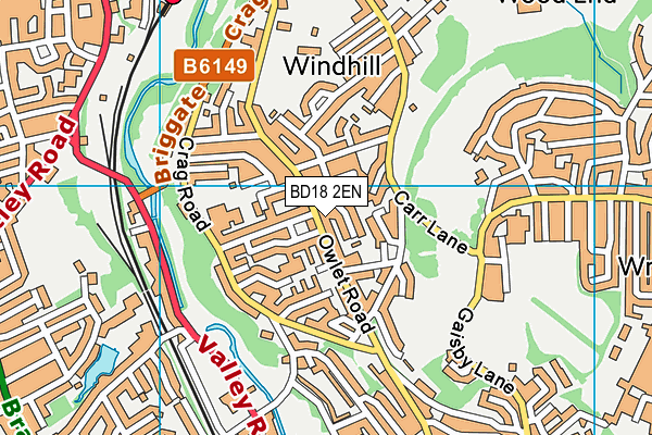 BD18 2EN map - OS VectorMap District (Ordnance Survey)