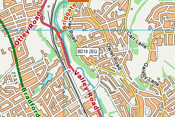 BD18 2EQ map - OS VectorMap District (Ordnance Survey)