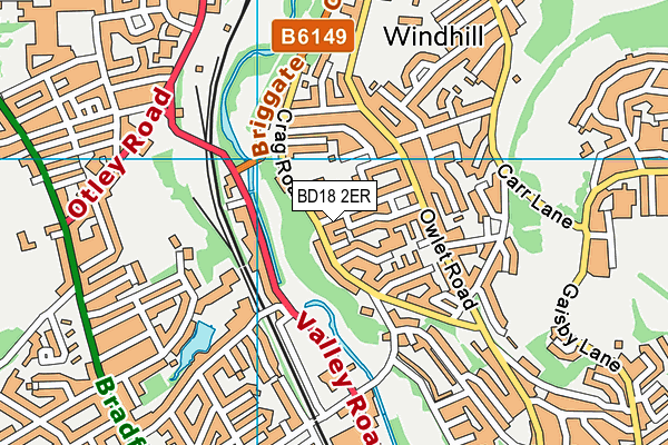 BD18 2ER map - OS VectorMap District (Ordnance Survey)