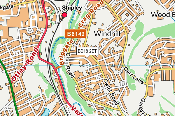 BD18 2ET map - OS VectorMap District (Ordnance Survey)