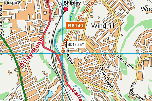 BD18 2EY map - OS VectorMap District (Ordnance Survey)