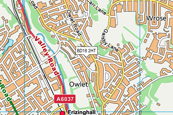 BD18 2HT map - OS VectorMap District (Ordnance Survey)