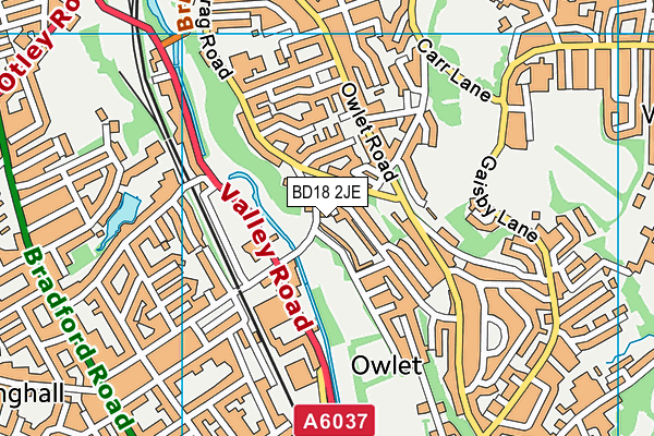 BD18 2JE map - OS VectorMap District (Ordnance Survey)