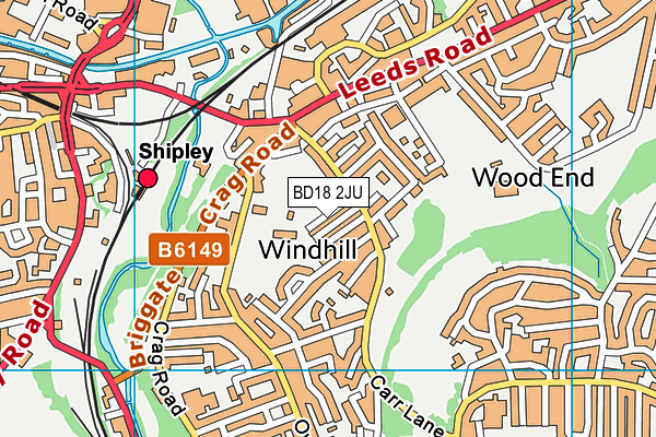 BD18 2JU map - OS VectorMap District (Ordnance Survey)