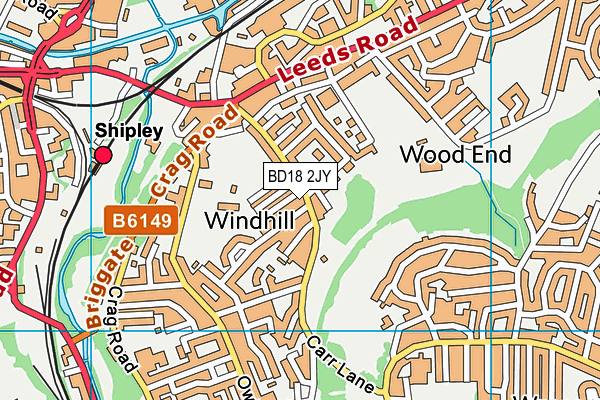 BD18 2JY map - OS VectorMap District (Ordnance Survey)