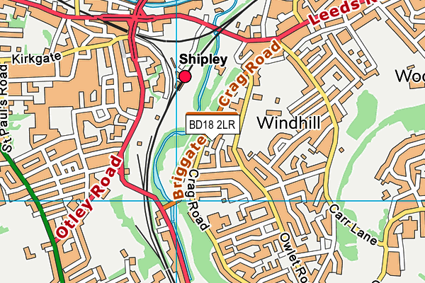 BD18 2LR map - OS VectorMap District (Ordnance Survey)